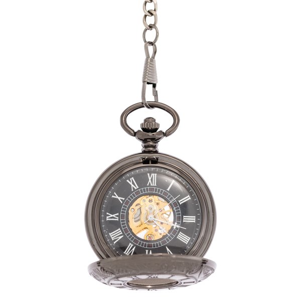 Dark Metal Swirl Half Hunter Pocket Watch AU image 2 Dark Metal Swirl Half Hunter Pocket Watch AU image 2