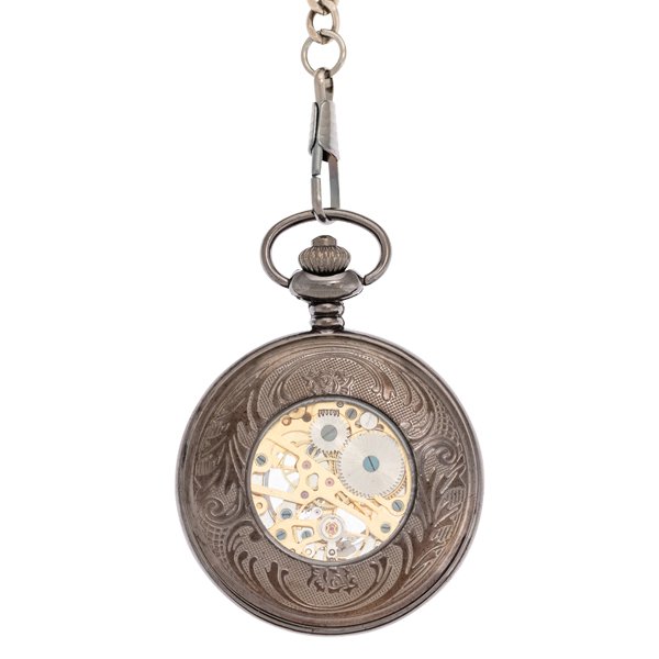 Dark Metal Intricate Framing Half Hunter Pocket Watch AU image 3 Dark Metal Intricate Framing Half Hunter Pocket Watch AU image 3