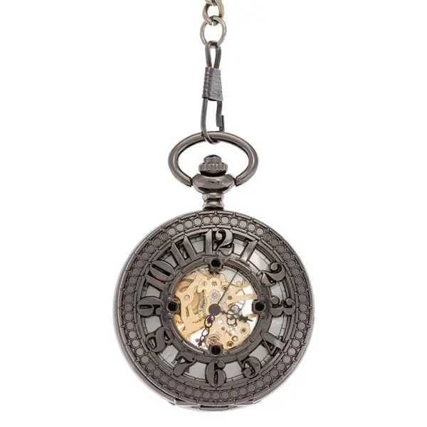 Big Black Numbers Half Hunter Pocket Watch