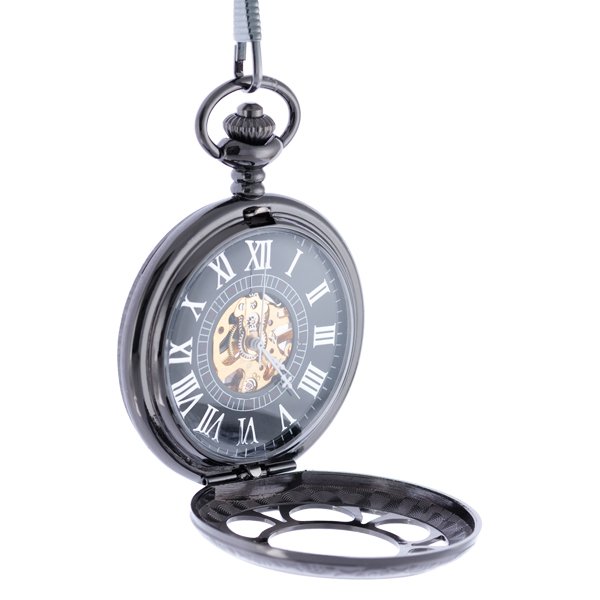 Black Daisy With Triangles Half Hunter Pocket Watch AU image 4 Black Daisy With Triangles Half Hunter Pocket Watch AU image 4
