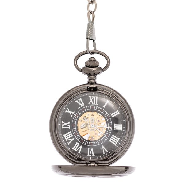 Black Daisy With Triangles Half Hunter Pocket Watch AU image 2 Black Daisy With Triangles Half Hunter Pocket Watch AU image 2