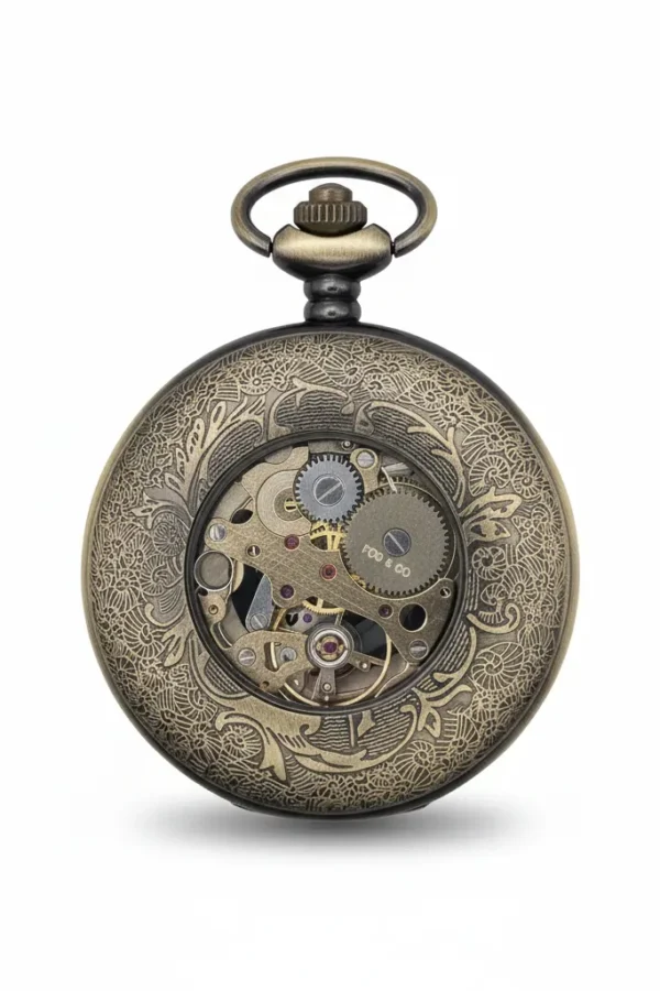 Brass Dagger Points Half Hunter Pocket Watch AU image 4