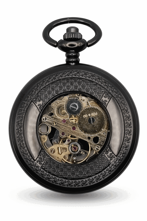 Dark Metal Wavy Daisy Half Hunter Pocket Watch AU image 4 Dark Metal Wavy Daisy Half Hunter Pocket Watch AU image 4