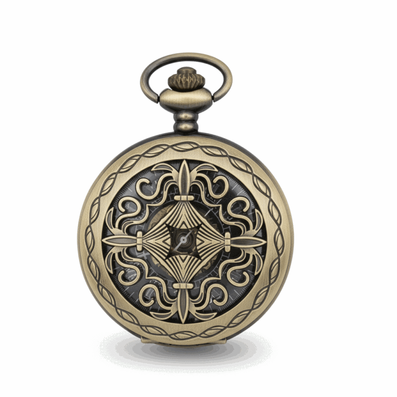 Brass Four Dagger Half Hunter Pocket Watch