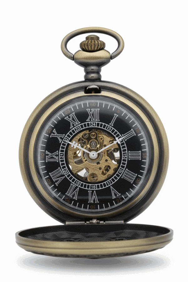 Brass Four Dagger Half Hunter Pocket Watch AU image 2 Brass Four Dagger Half Hunter Pocket Watch AU image 2