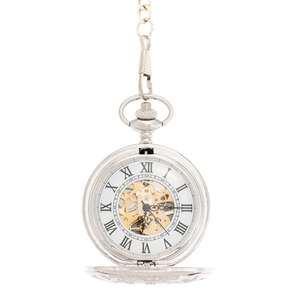 Silver And Black Half Hunter Pocket Watch AU image 2 Silver And Black Half Hunter Pocket Watch AU image 2