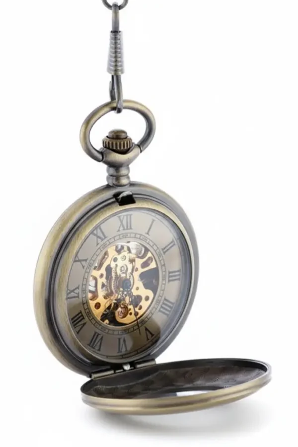 Brass Doughnut Half Hunter Pocket Watch AU image 3 Brass Doughnut Half Hunter Pocket Watch AU image 3