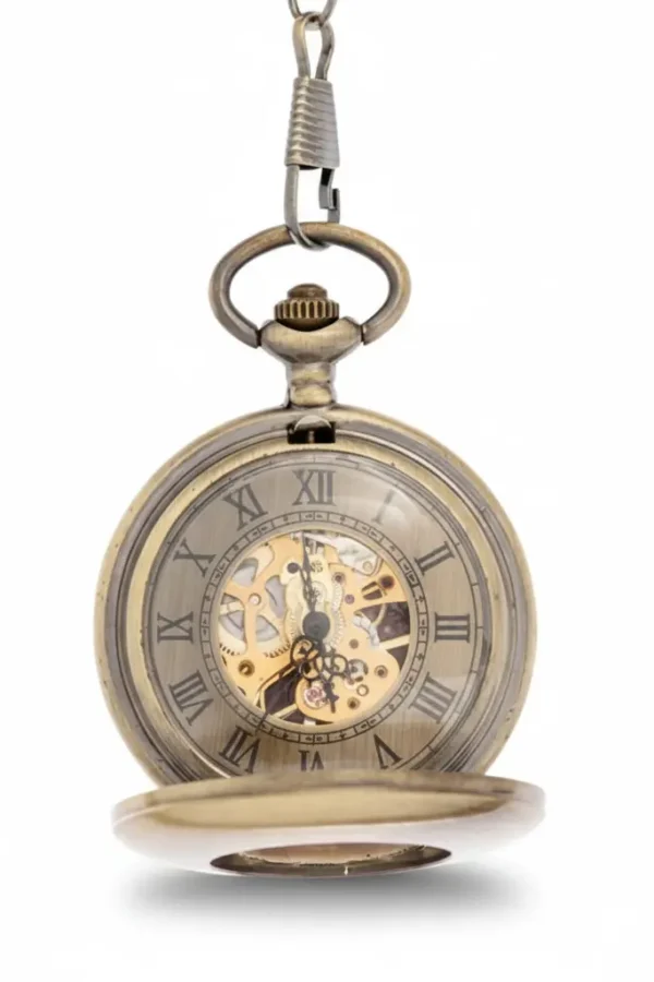 Brass Doughnut Half Hunter Pocket Watch AU image 2 Brass Doughnut Half Hunter Pocket Watch AU image 2