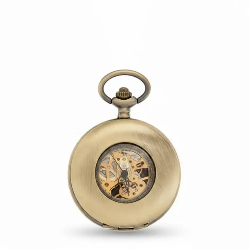 Brass Doughnut Half Hunter Pocket Watch