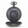 Wavy Black Half Hunter Pocket Watch With Blue AU image 2