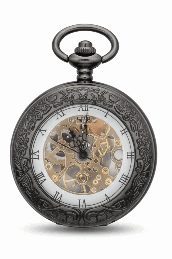 Black Low Profile Tire Half Hunter Pocket Watch AU image 1 Black Low Profile Tire Half Hunter Pocket Watch AU image 1