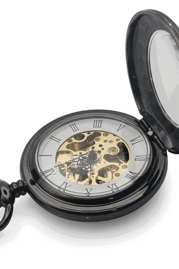 Black Low Profile Tire Half Hunter Pocket Watch AU image 3 Black Low Profile Tire Half Hunter Pocket Watch AU image 3
