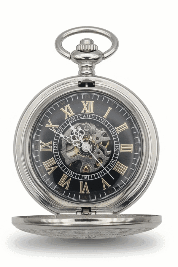 Silver Streak Hunter Pocket Watch AU image 2 Silver Streak Hunter Pocket Watch AU image 2