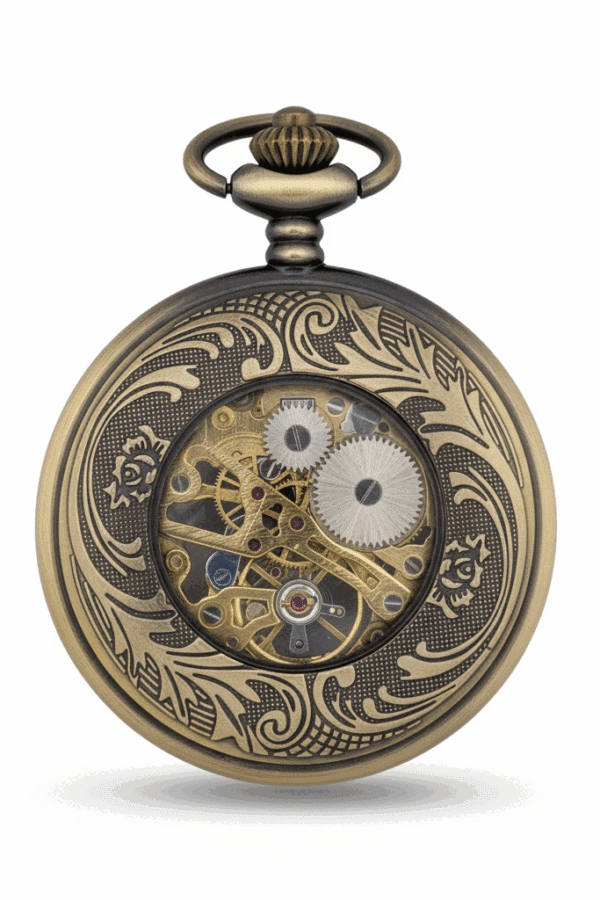 Antique Brass Half Hunter Fob Watch AU image 3 Antique Brass Half Hunter Fob Watch AU image 3