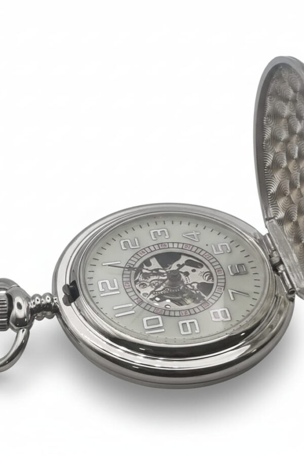 Brushed Silver Hunter Fob Watch AU image 3 Brushed Silver Hunter Fob Watch AU image 3