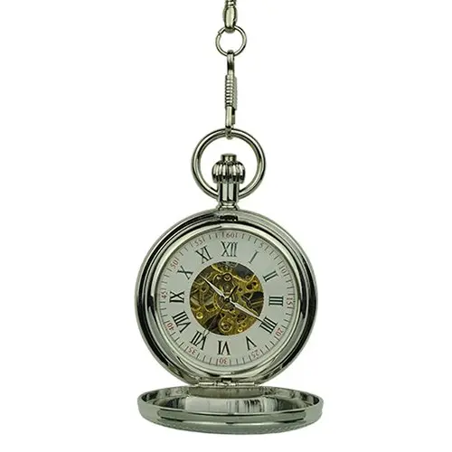 Silver Vintage Car Hunter Fob Watch