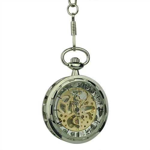 Silver Gear Open Dial Pocket Watch AU image 3 Silver Gear Open Dial Pocket Watch AU image 3