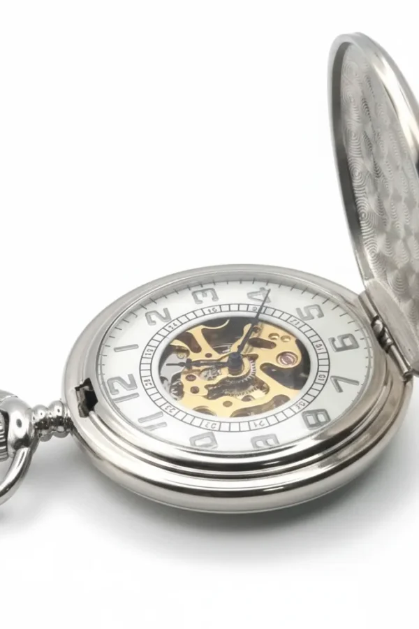 fac-005-pocket-watch-2 Classic Silver Crest Hunter Pocket Watch product image