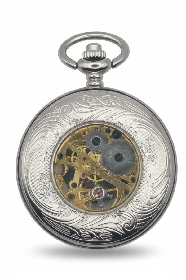 fac-005-pocket-watch-4 Classic Silver Crest Hunter Pocket Watch product image