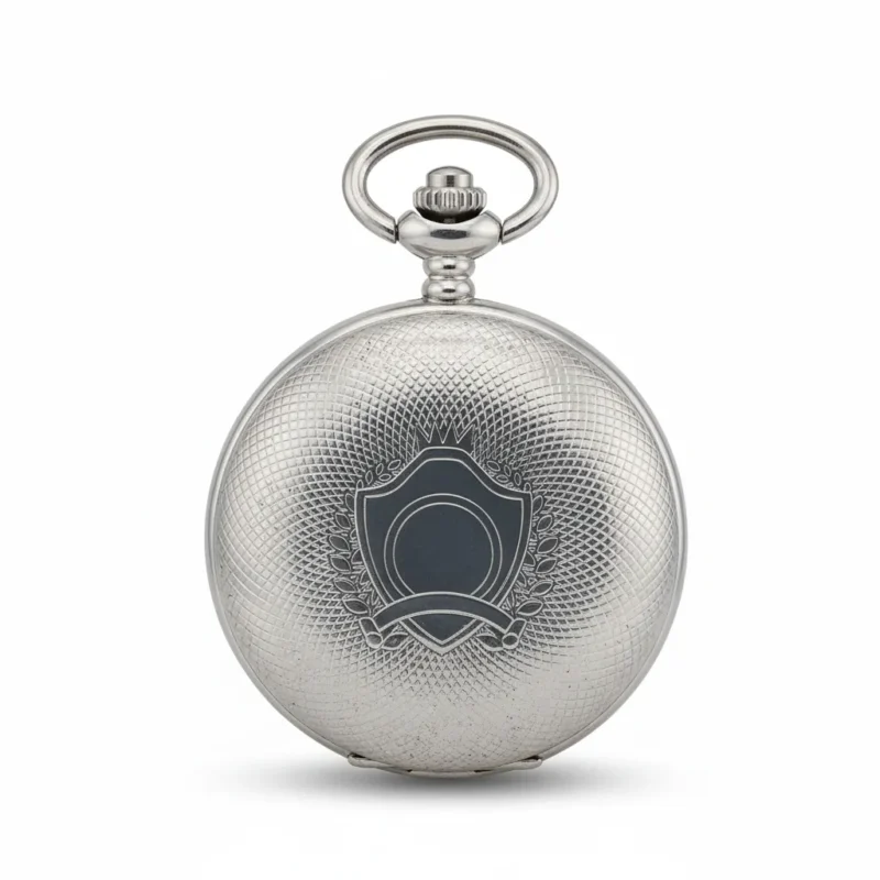 Classic Silver Crest Hunter Pocket Watch product image