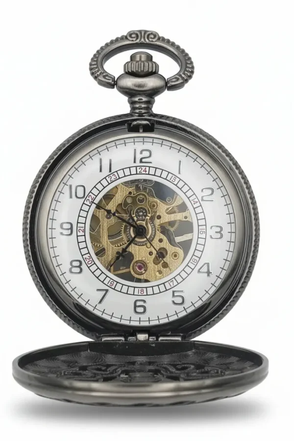 Black Baroque Filigree Pocket Watch AU image 2 Black Baroque Filigree Pocket Watch AU image 2