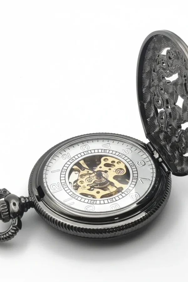 Black Baroque Filigree Pocket Watch AU image 3 Black Baroque Filigree Pocket Watch AU image 3