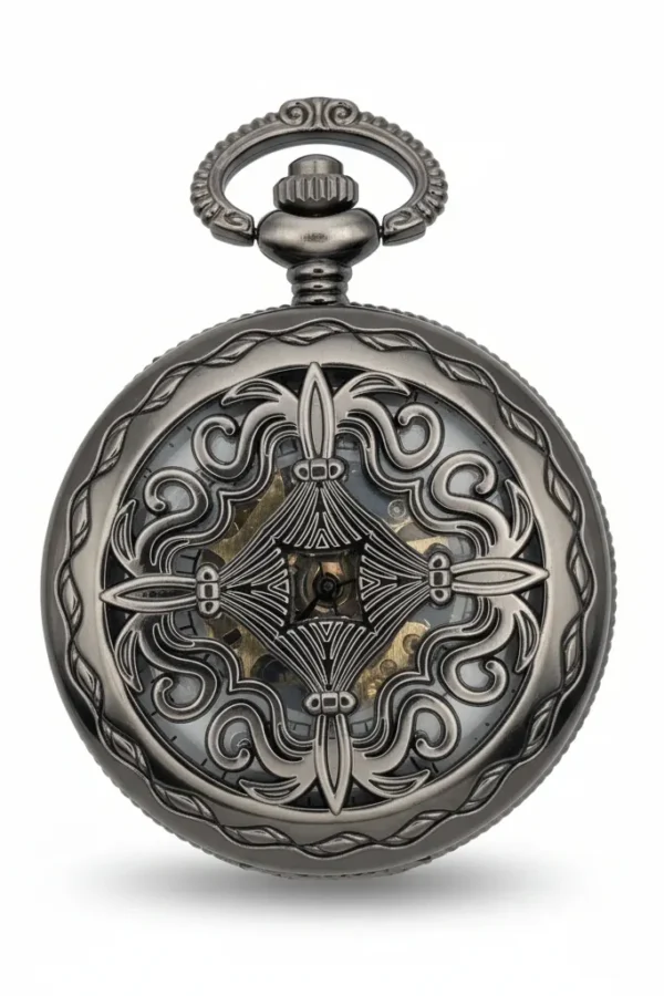 Black Baroque Filigree Pocket Watch AU image 1 Black Baroque Filigree Pocket Watch AU image 1
