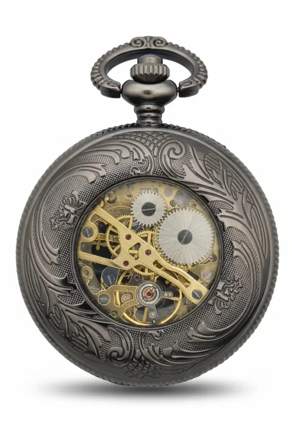 Black Baroque Filigree Pocket Watch AU image 4 Black Baroque Filigree Pocket Watch AU image 4