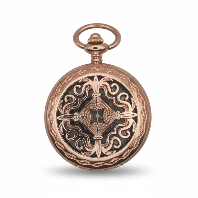 Classic Rose Gold & Black Pocket Watch
