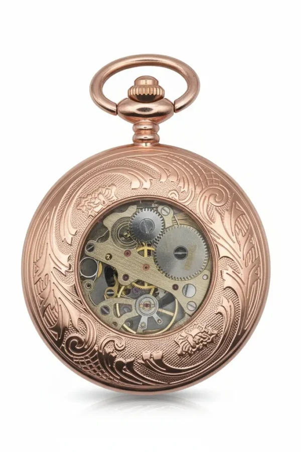 Classic Rose Gold & Black Pocket Watch AU image 4