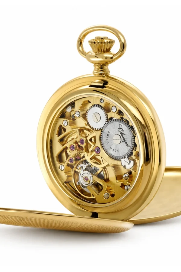 18ct. Solid Gold 51mm Mechanical Skeleton Swiss Movement Plain Pocket Watch image 4 18ct. Solid Gold 51mm Mechanical Skeleton Swiss Movement Plain Pocket Watch image 4
