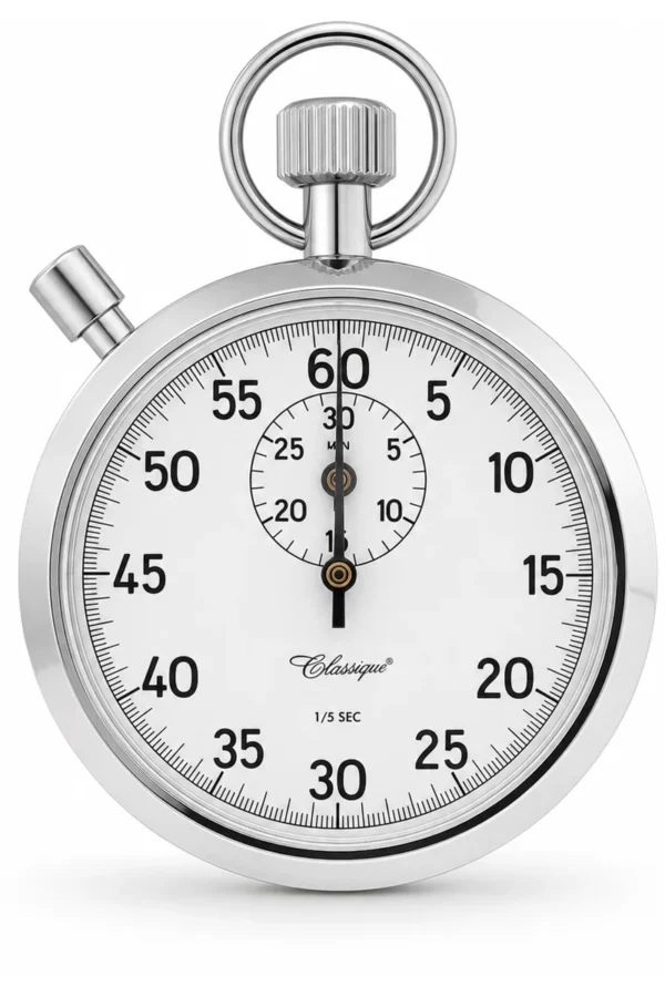 55mm Chronograph Stainless Steel German Made Stopwatch image 1 55mm Chronograph Stainless Steel German Made Stopwatch image 1