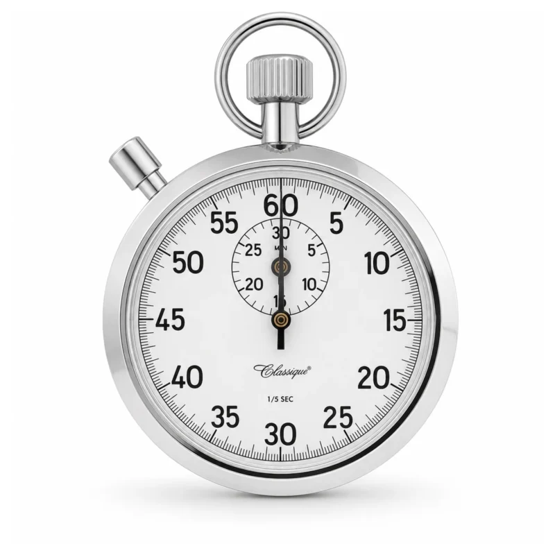 55mm Chronograph Stainless Steel German Made Stopwatch
