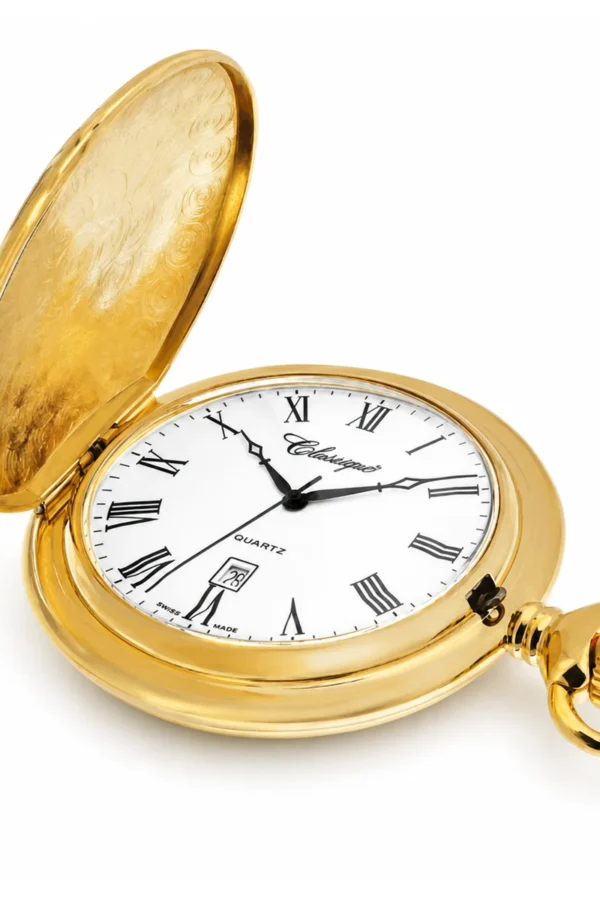 Gents 41mm Gold Plated Swiss Quartz Pocket Watch image 2 Gents 41mm Gold Plated Swiss Quartz Pocket Watch image 2
