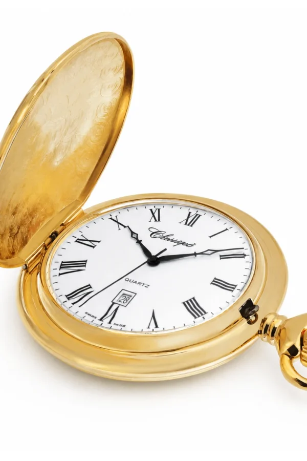 Gents 41mm Gold Plated Swiss Quartz Pocket Watch image 2 Gents 41mm Gold Plated Swiss Quartz Pocket Watch image 2
