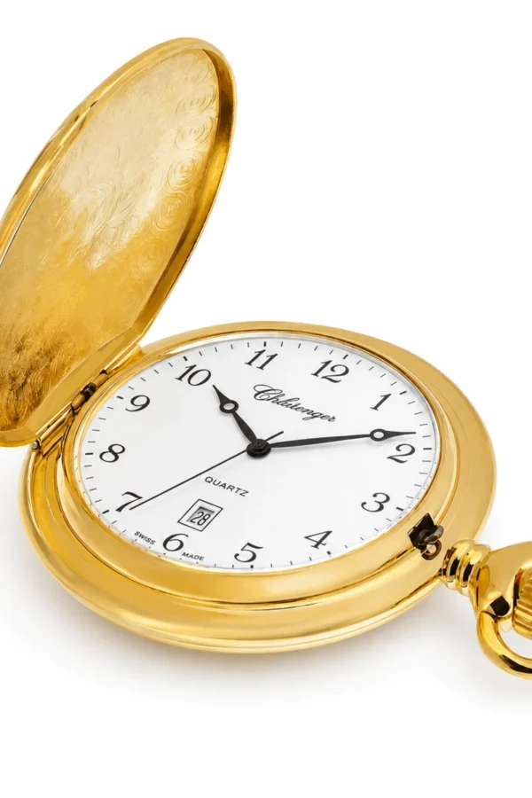 Gents 41mm Gold Plated Swiss Quartz Pocket Watch image 3 Gents 41mm Gold Plated Swiss Quartz Pocket Watch image 3