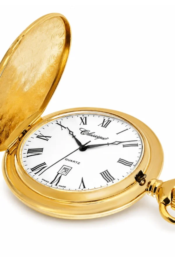 Gents 41mm Gold Plated Swiss Quartz Pocket Watch image 2