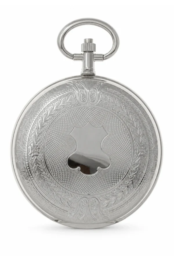 Gents 41mm Rhodium Plated Swiss Quartz Pocket Watch image 1