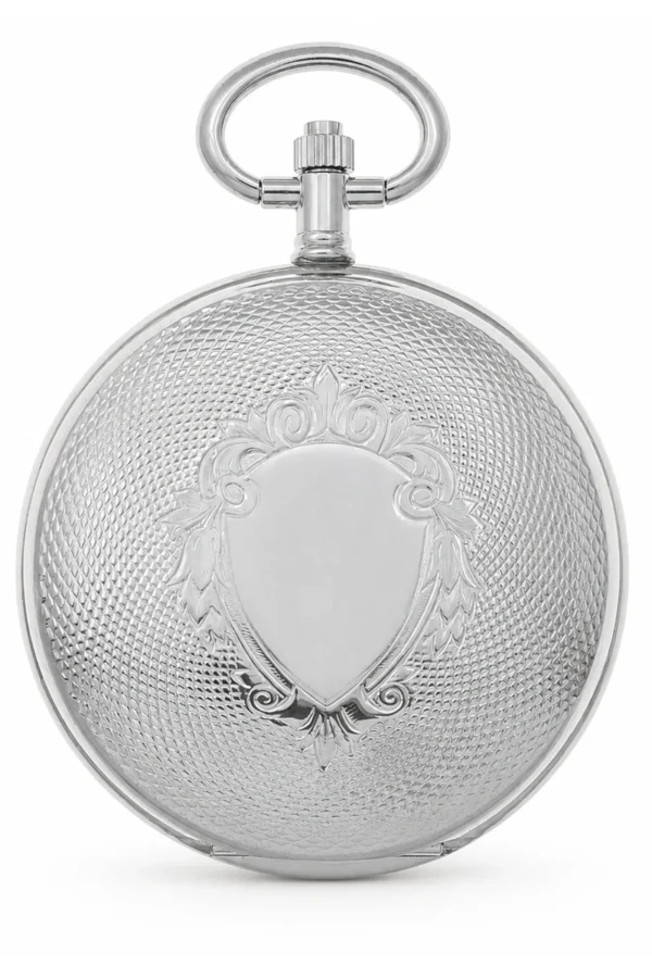 Gents 41mm Rhodium Plated Swiss Quartz Pocket Watch image 1 Gents 41mm Rhodium Plated Swiss Quartz Pocket Watch image 1