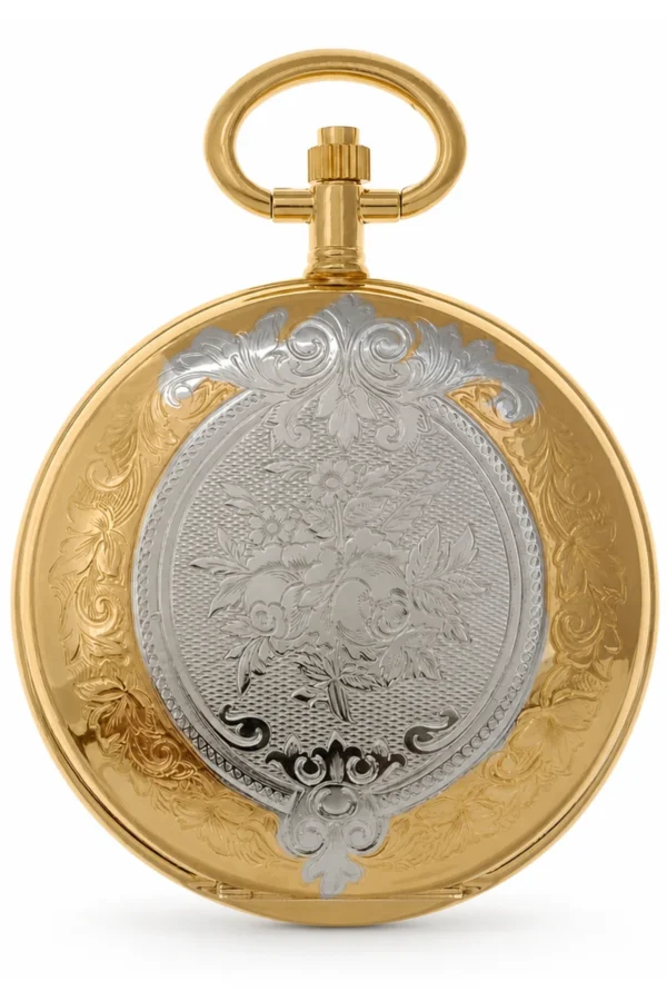 Gents 41mm Two Tone Gold Plated Swiss Quartz Pocket Watch image 1 Gents 41mm Two Tone Gold Plated Swiss Quartz Pocket Watch image 1