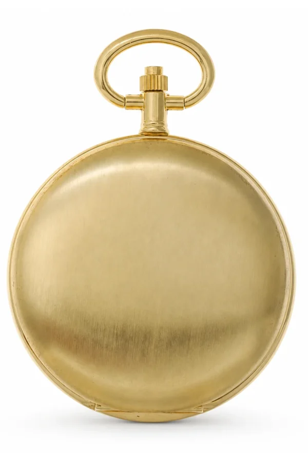 Gents 42mm Plain Brushed Gold Plated Swiss Quartz Pocket Watch image 1 Gents 42mm Plain Brushed Gold Plated Swiss Quartz Pocket Watch image 1
