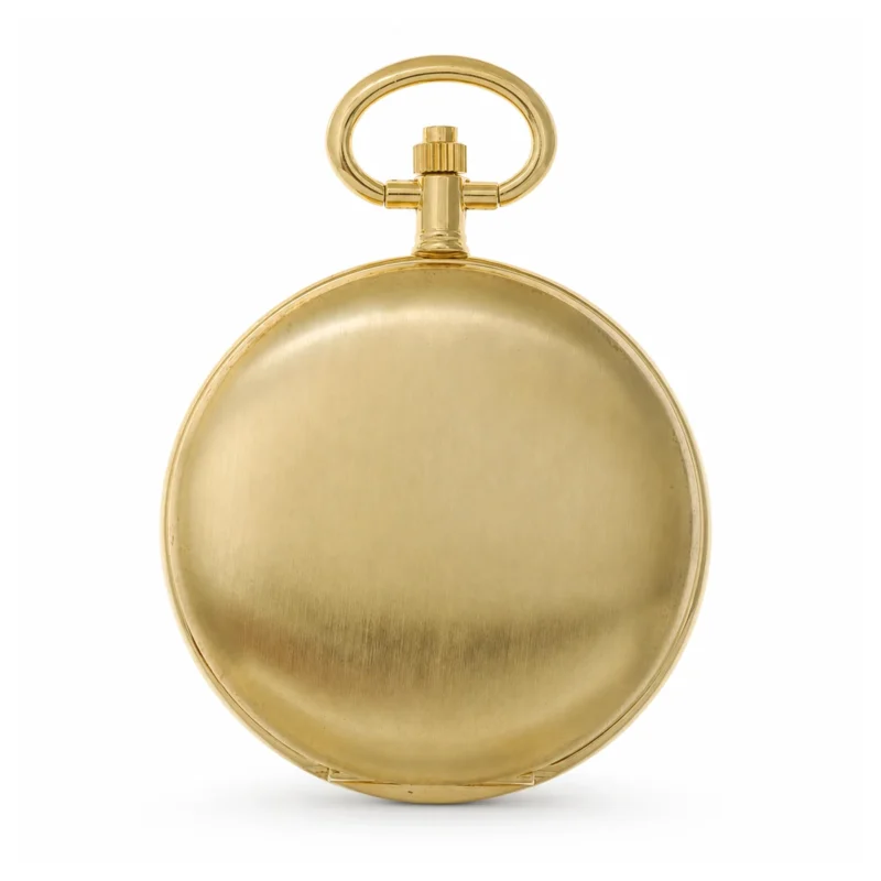 Gents 42mm Plain Brushed Gold Plated Swiss Quartz Pocket Watch
