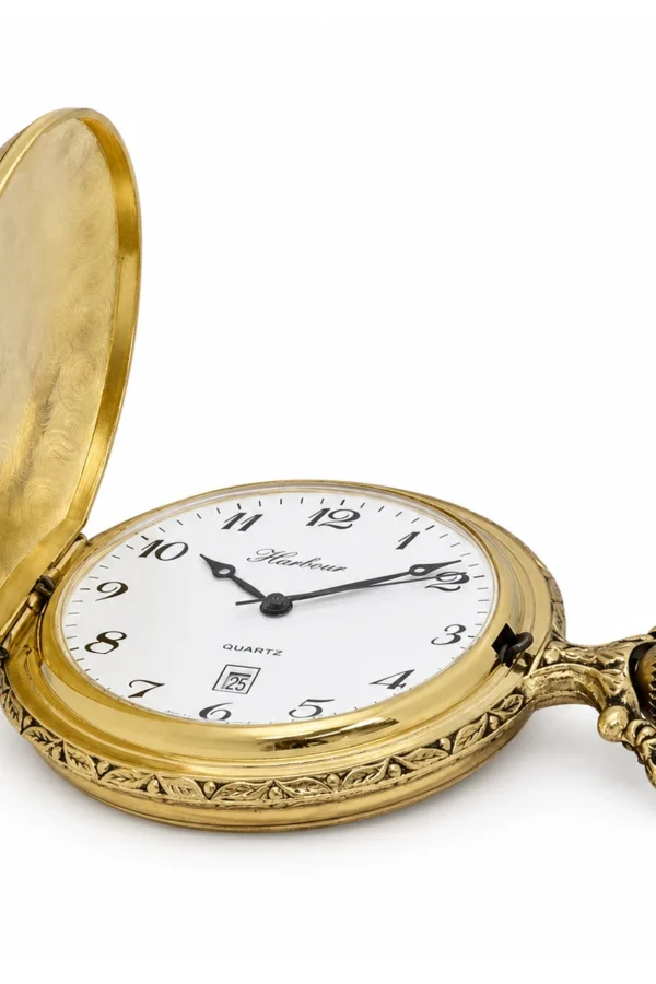 Gents 48mm Gold Plated Harbour Enamel Swiss Quartz Pocket Watch image 3