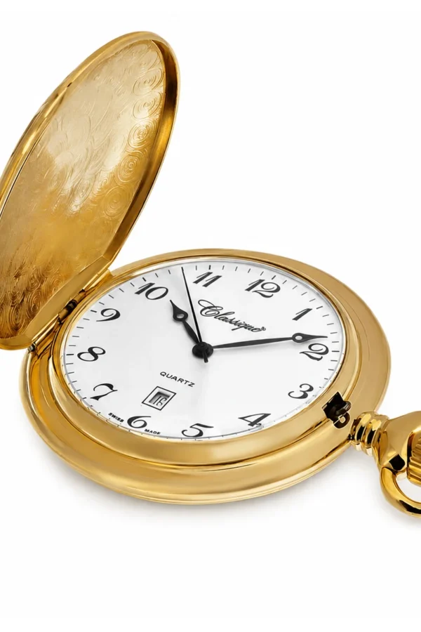 Gents 48mm Gold Plated Swiss Quartz Pocket Watch image 3 Gents 48mm Gold Plated Swiss Quartz Pocket Watch image 3
