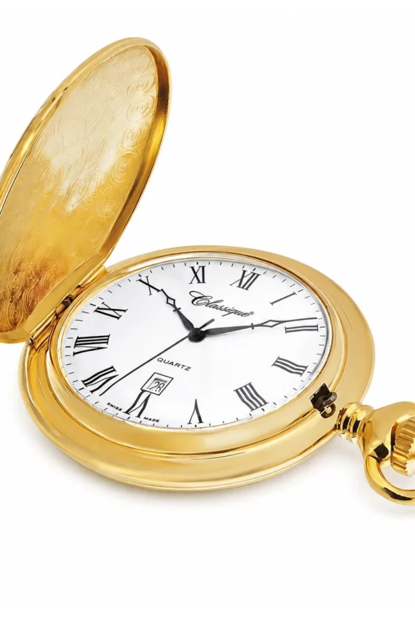 Gents 48mm Gold Plated Swiss Quartz Pocket Watch image 4 Gents 48mm Gold Plated Swiss Quartz Pocket Watch image 4