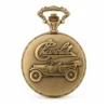 Gents 48mm Pewter Antique Gold Plated "Chevrolet" Swiss Quartz Pocket Watch image 2