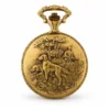 Gents 48mm Pewter Antique Gold Plated "Deer" Swiss Quartz Pocket Watch image 2