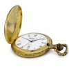 Gents 48mm Pewter Antique Gold Plated "Deer" Swiss Quartz Pocket Watch image 3