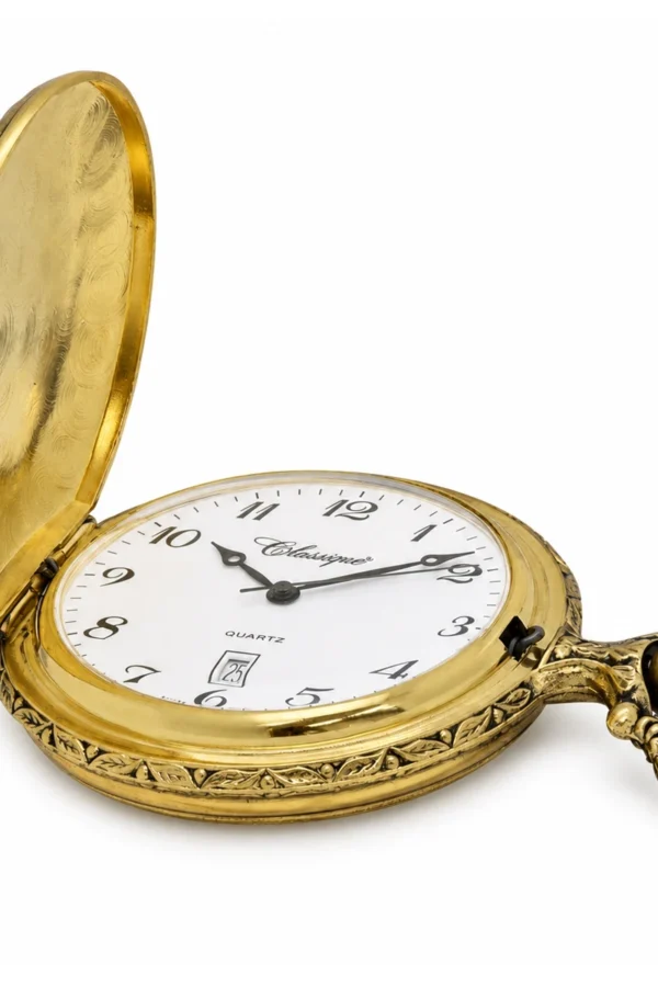 Gents 48mm Pewter Antique Gold Plated "Deer" Swiss Quartz Pocket Watch image 4 Gents 48mm Pewter Antique Gold Plated "Deer" Swiss Quartz Pocket Watch image 4