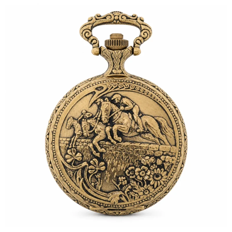 Quartz Pocket Classic Pocket Watch Vintage Silver Pocket Watch Quartz Movement Roman Dial Full Hunter  Antique Retro British Gift By Brelsen